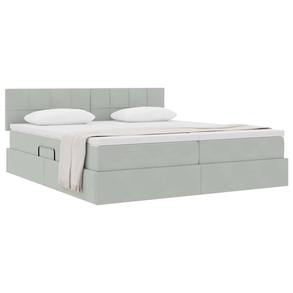 Letto con Contenitore con materasso Grigio chiaro 100 x 200 cm | homemem39