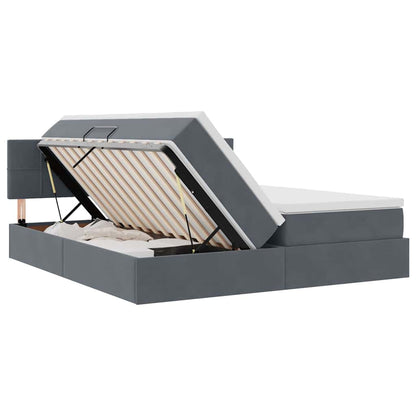 Letto con Contenitore con materasso Grigio scuro 100 x 200 cm | homemem39
