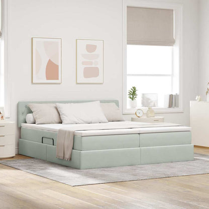 Letto con Contenitore con materasso Grigio chiaro 90 x 200 cm | homemem39