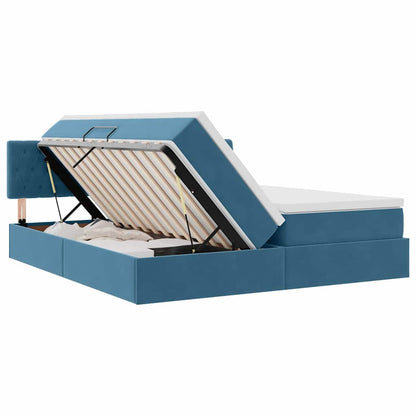 Letto con Contenitore con materasso Blu Scuro 100 x 200 cm | homemem39