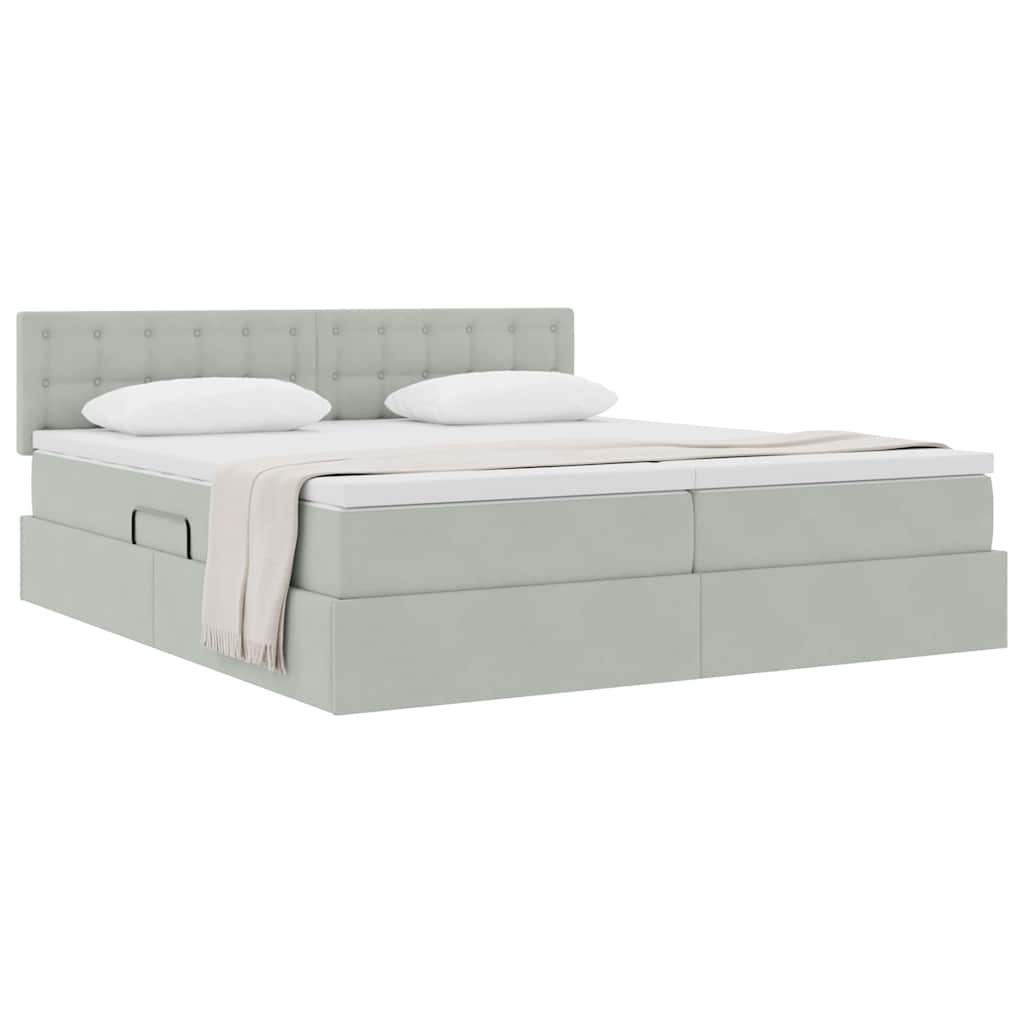 Letto con Contenitore con materasso Grigio chiaro 90 x 200 cm | homemem39