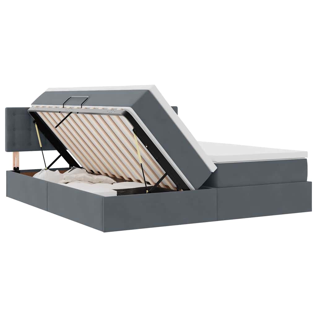 Letto con Contenitore con materasso Grigio scuro 90 x 200 cm | homemem39