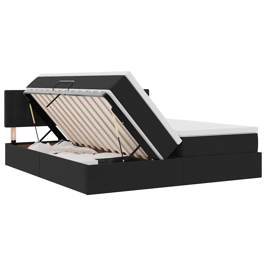 Letto con Contenitore con materasso Nero 90 x 200 cm | homemem39