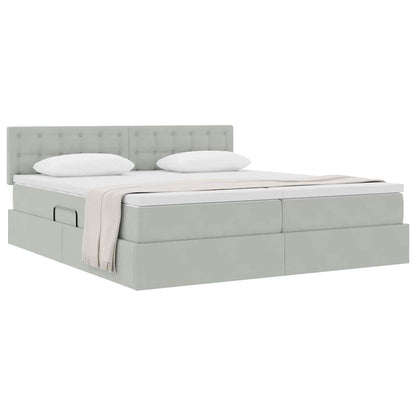 Letto con Contenitore con materasso Grigio chiaro 100 x 200 cm | homemem39