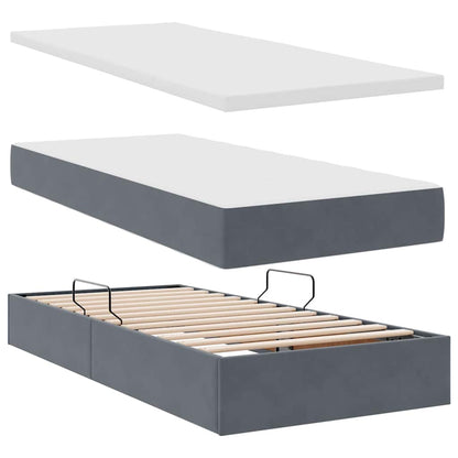 Letto con Contenitore con materasso Grigio scuro 100 x 200 cm | homemem39