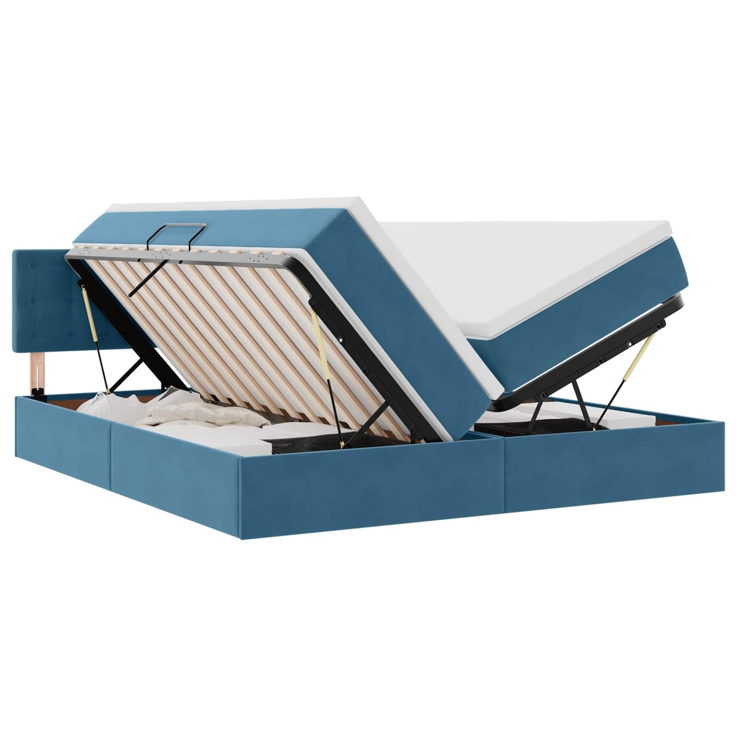 Letto con Contenitore con materasso Blu Scuro 100 x 200 cm | homemem39