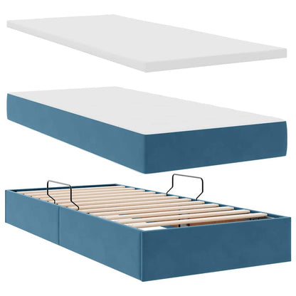 Letto con Contenitore con materasso Blu Scuro 100 x 200 cm | homemem39