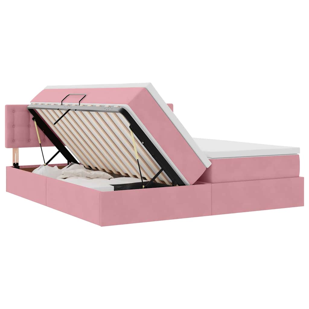 Letto con Contenitore con materasso Rosa 100 x 200 cm | homemem39