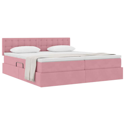 Letto con Contenitore con materasso Rosa 100 x 200 cm | homemem39