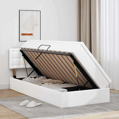 Letto con contenitore e LED con led Bianco Puro 90 x 190 cm | homemem39