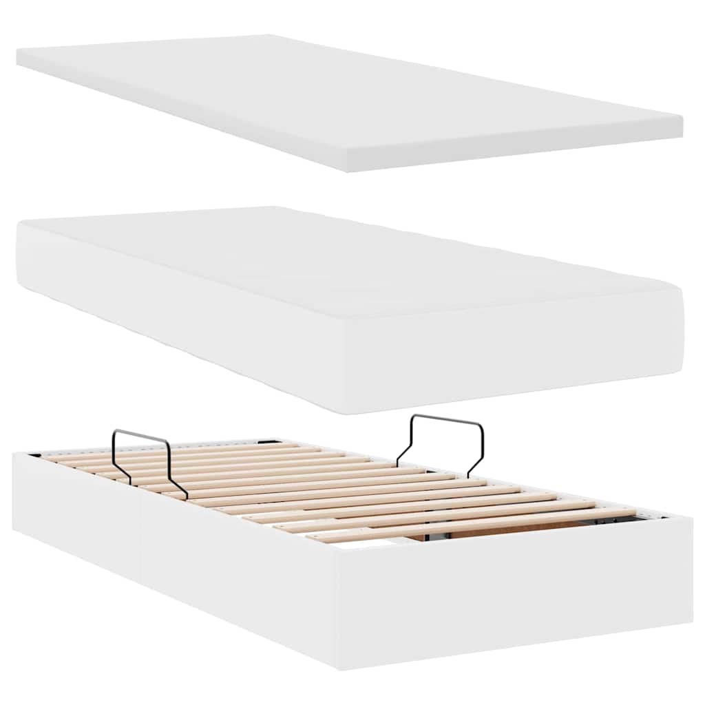Letto con contenitore e LED con led Bianco Puro 90 x 190 cm | homemem39