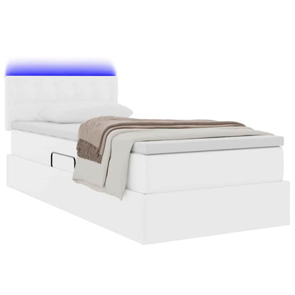 Letto con contenitore e LED con led Bianco Puro 90 x 190 cm | homemem39