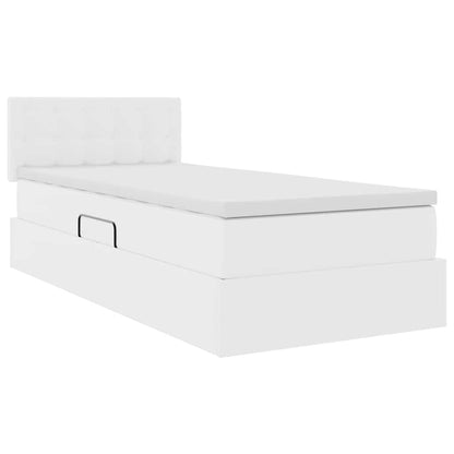 Letto con contenitore e LED con led Bianco Puro 100 x 200 cm | homemem39