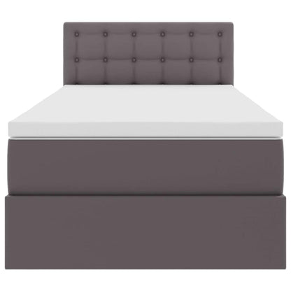 Letto con contenitore e LED Grigio 100 x 200 cm Pelle Sintetica | homemem39