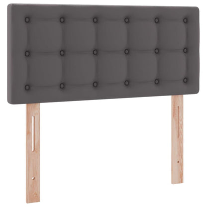 Letto con contenitore e LED Grigio 100 x 200 cm Pelle Sintetica | homemem39