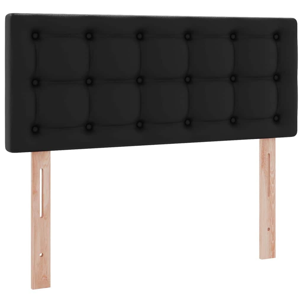 Letto con contenitore e LED Nero 120 x 200 cm Pelle Sintetica | homemem39