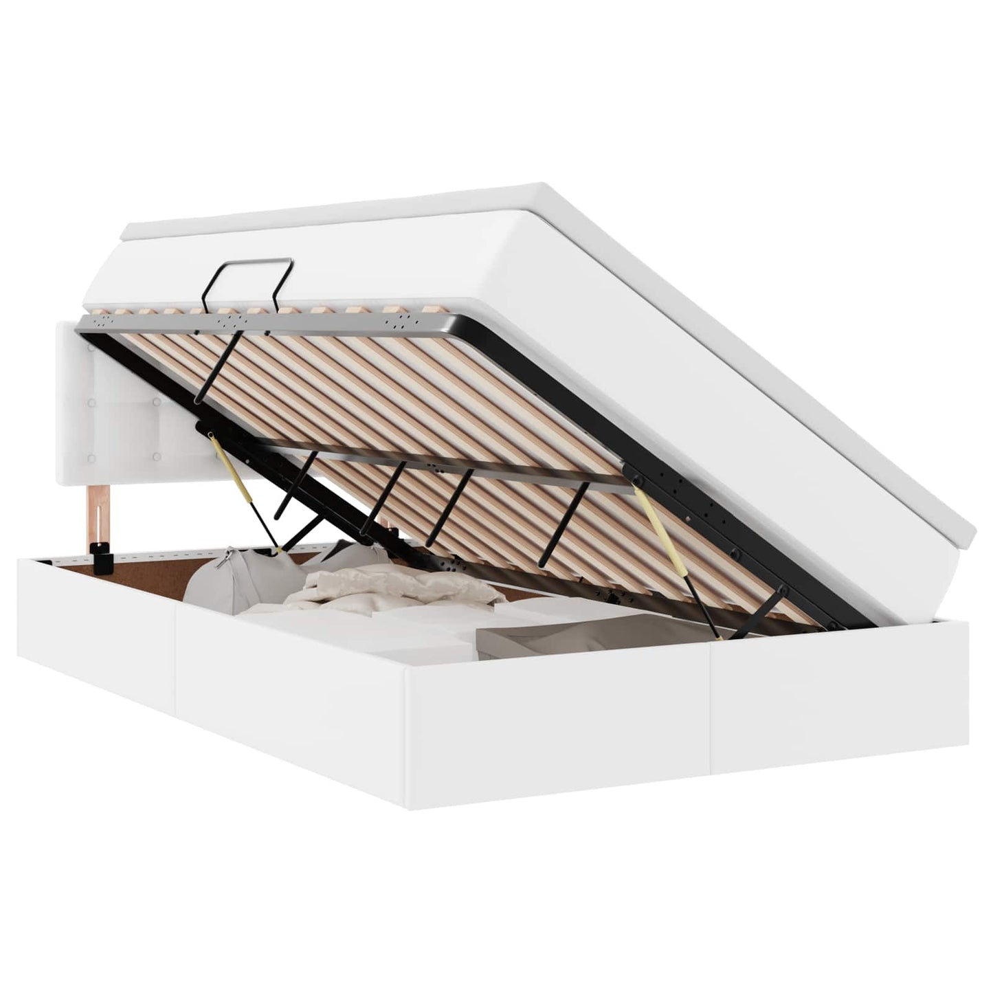 Letto con contenitore e LED Bianco Puro 120 x 200 cm | homemem39