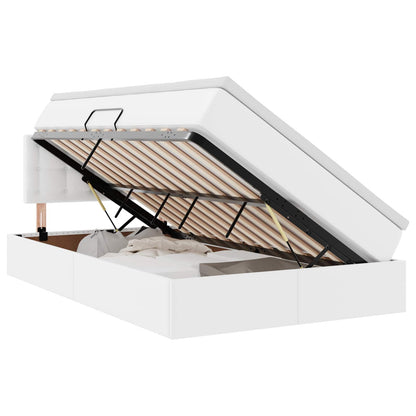 Letto con contenitore e LED Bianco Puro 120 x 200 cm | homemem39