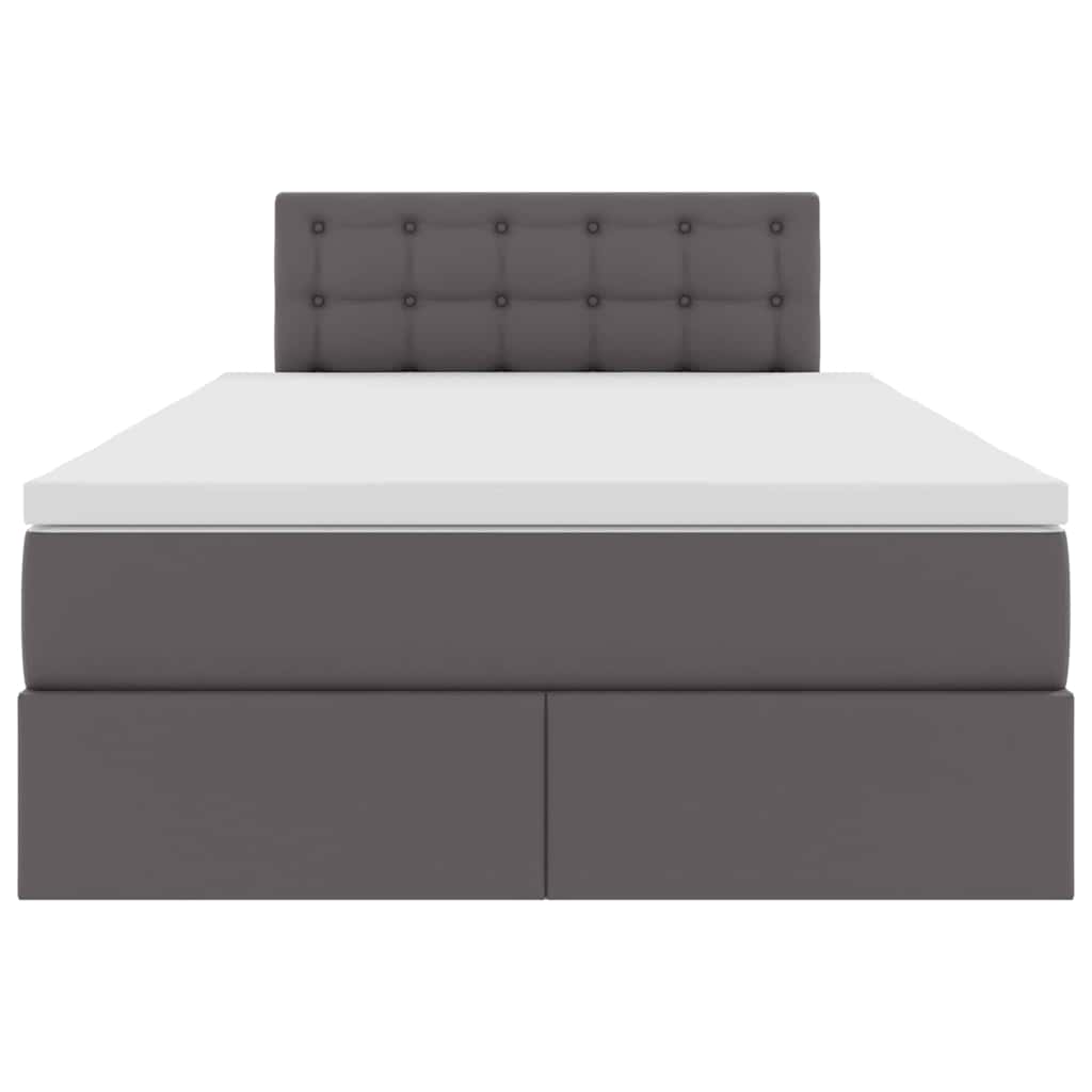 Letto con luci a strisce a LED Grigio 120 x 200 cm PVC
