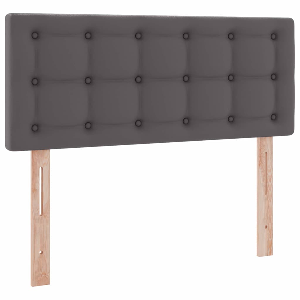 Letto con contenitore e LED Grigio 120 x 200 cm Pelle Sintetica | homemem39