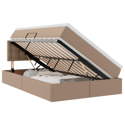 Letto con contenitore e LED con led Cappuccino 120 x 200 cm | homemem39