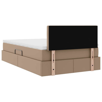 Letto con luci a strisce a LED Cappuccino 120 x 200 cm PVC
