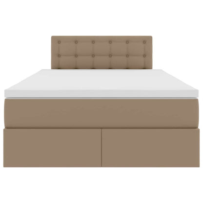 Letto con luci a strisce a LED Cappuccino 120 x 200 cm PVC