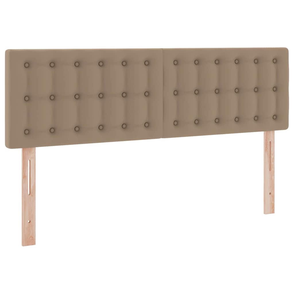 Letto con luci a strisce a LED Cappuccino 140 x 190 cm PVC