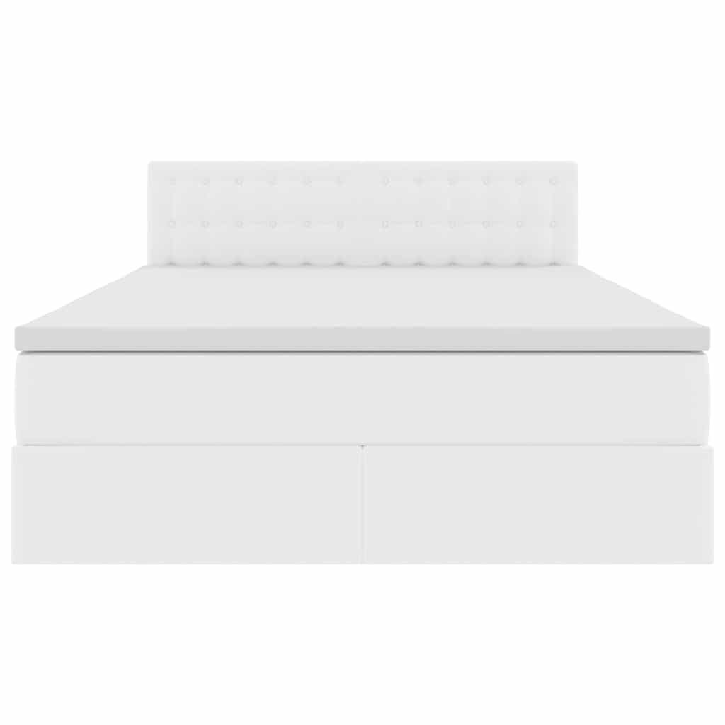 Letto con luci a strisce a LED Bianco Puro 140 x 200 cm PVC