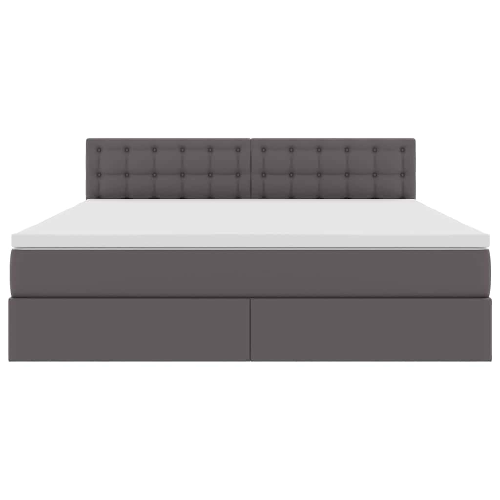 Letto con luci a strisce a LED Grigio 180 x 200 cm PVC