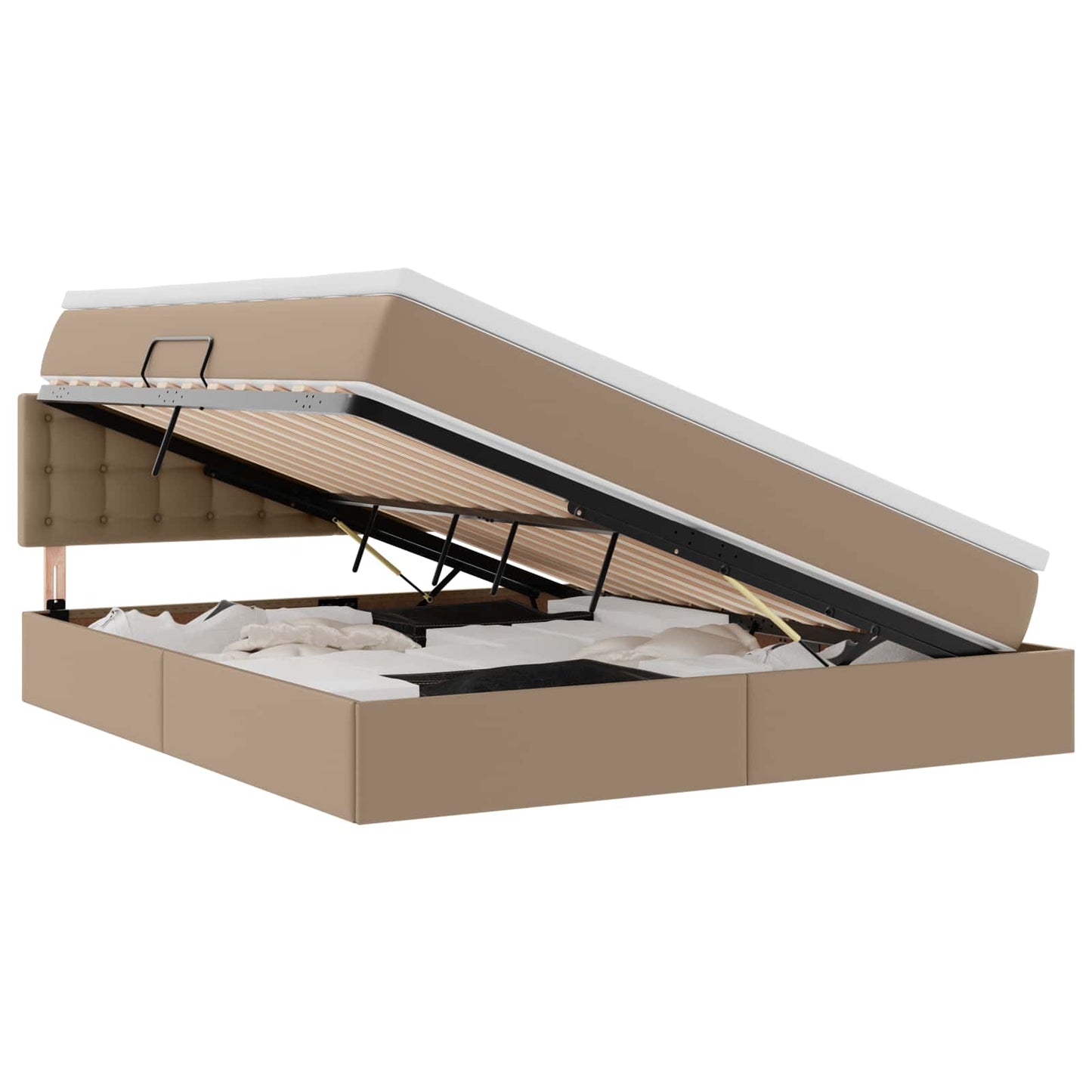 Letto con contenitore e LED con led Cappuccino 180 x 200 cm | homemem39