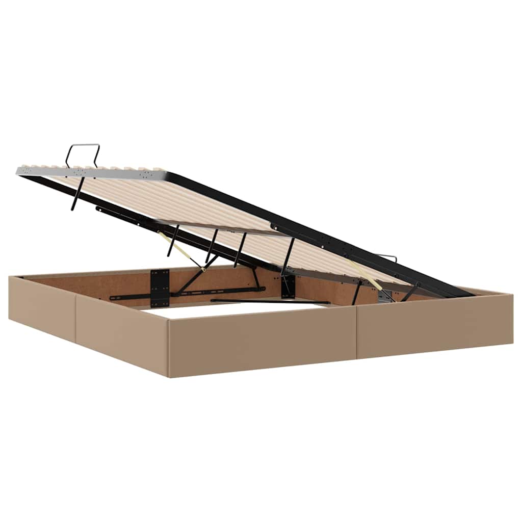 Letto con contenitore e LED con led Cappuccino 180 x 200 cm | homemem39