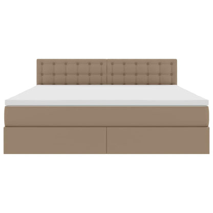 Letto con contenitore e LED con led Cappuccino 180 x 200 cm | homemem39