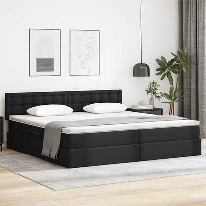 Letto con contenitore e LED con led Grigio chiaro 200 x 200 cm | homemem39