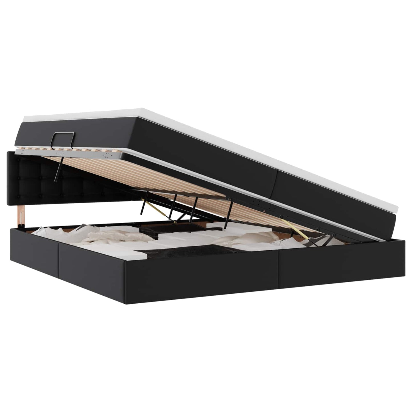 Letto con contenitore e LED con led Grigio chiaro 200 x 200 cm | homemem39