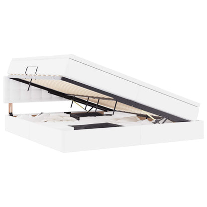 Letto con contenitore e LED con led Grigio chiaro 200 x 200 cm | homemem39
