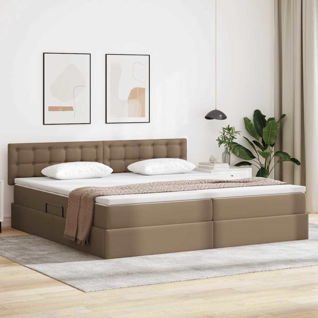 Letto con contenitore e LED con led Grigio chiaro 200 x 200 cm | homemem39