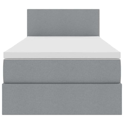 Letto con contenitore e LED Grigio chiaro 90 x 190 cm Tessuto | homemem39