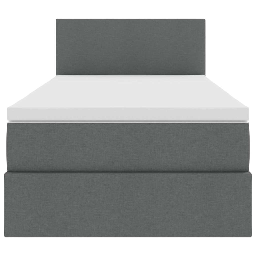 Letto con contenitore e LED Grigio scuro 90 x 200 cm Tessuto | homemem39
