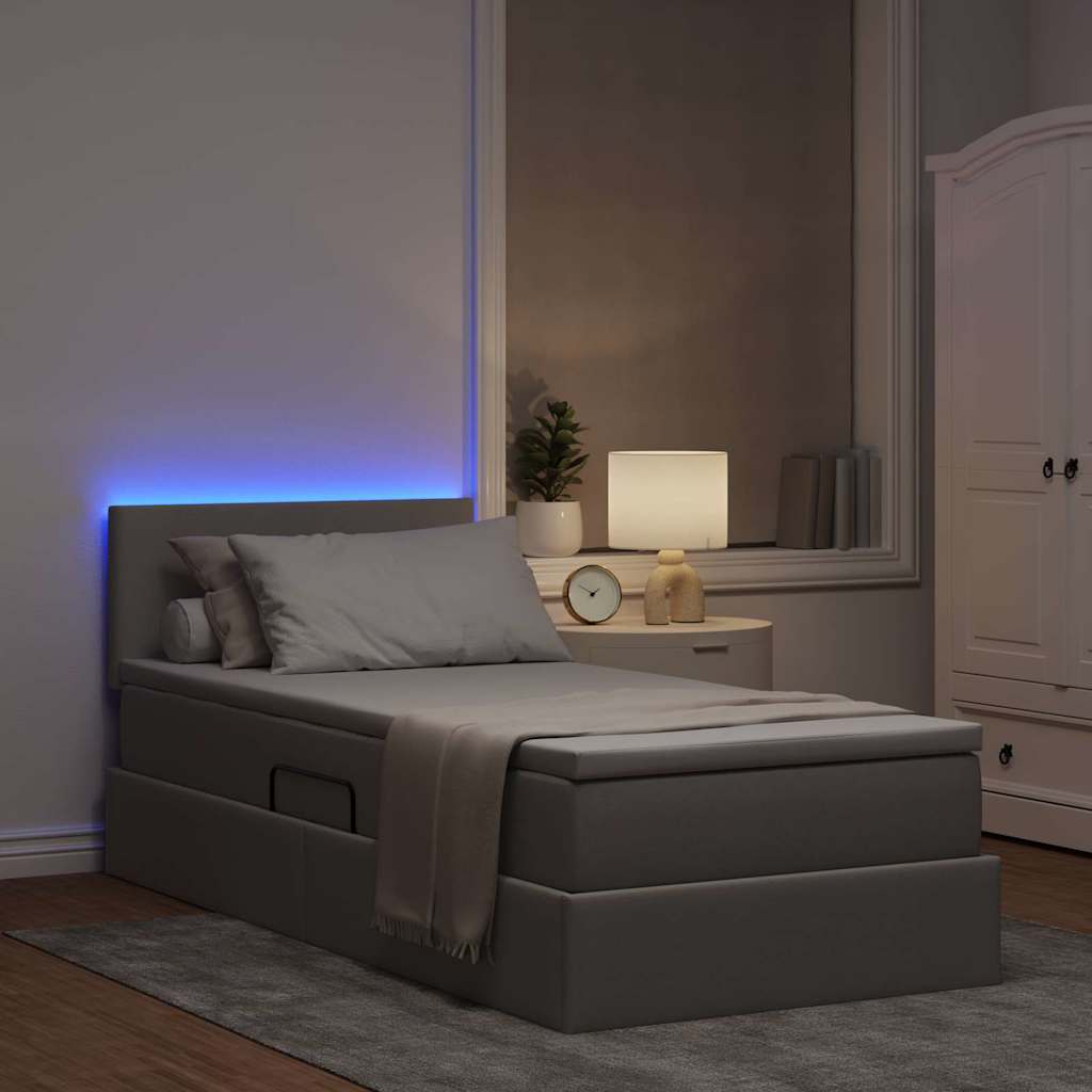 Letto con contenitore e LED con led Talpa 90 x 200 cm Tessuto | homemem39