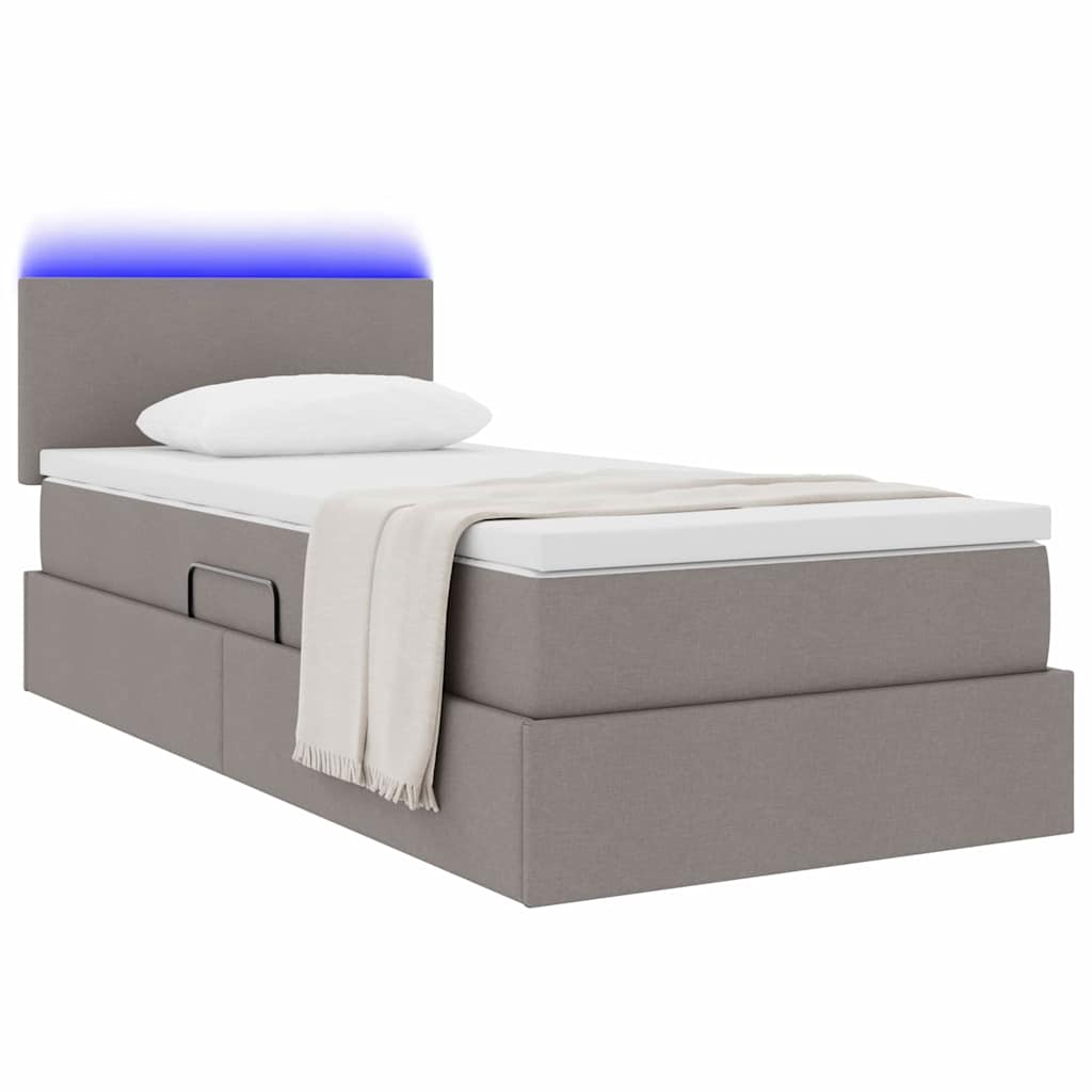 Letto con contenitore e LED con led Talpa 90 x 200 cm Tessuto | homemem39