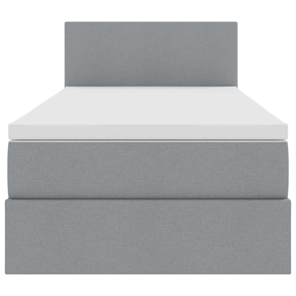 Letto con contenitore e LED Grigio chiaro 100 x 200 cm Tessuto | homemem39