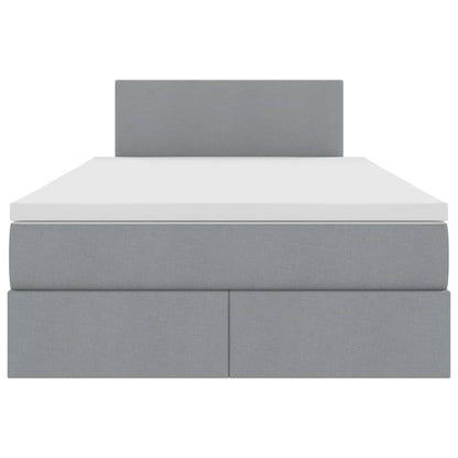 Letto con contenitore e LED Grigio chiaro 120 x 190 cm Tessuto | homemem39