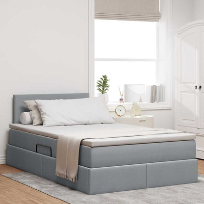 Letto con testiera Grigio chiaro 120 x 200 cm Tessuto
