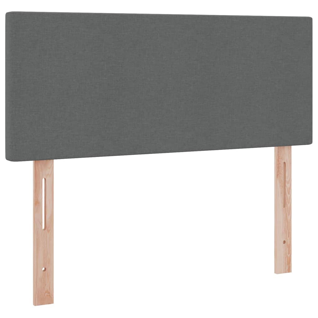 Letto con testiera Grigio scuro 120 x 200 cm Tessuto
