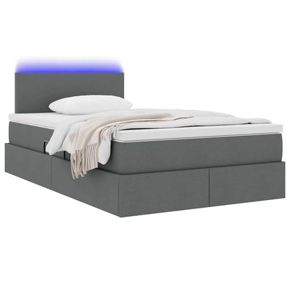 Letto con testiera Grigio scuro 120 x 200 cm Tessuto