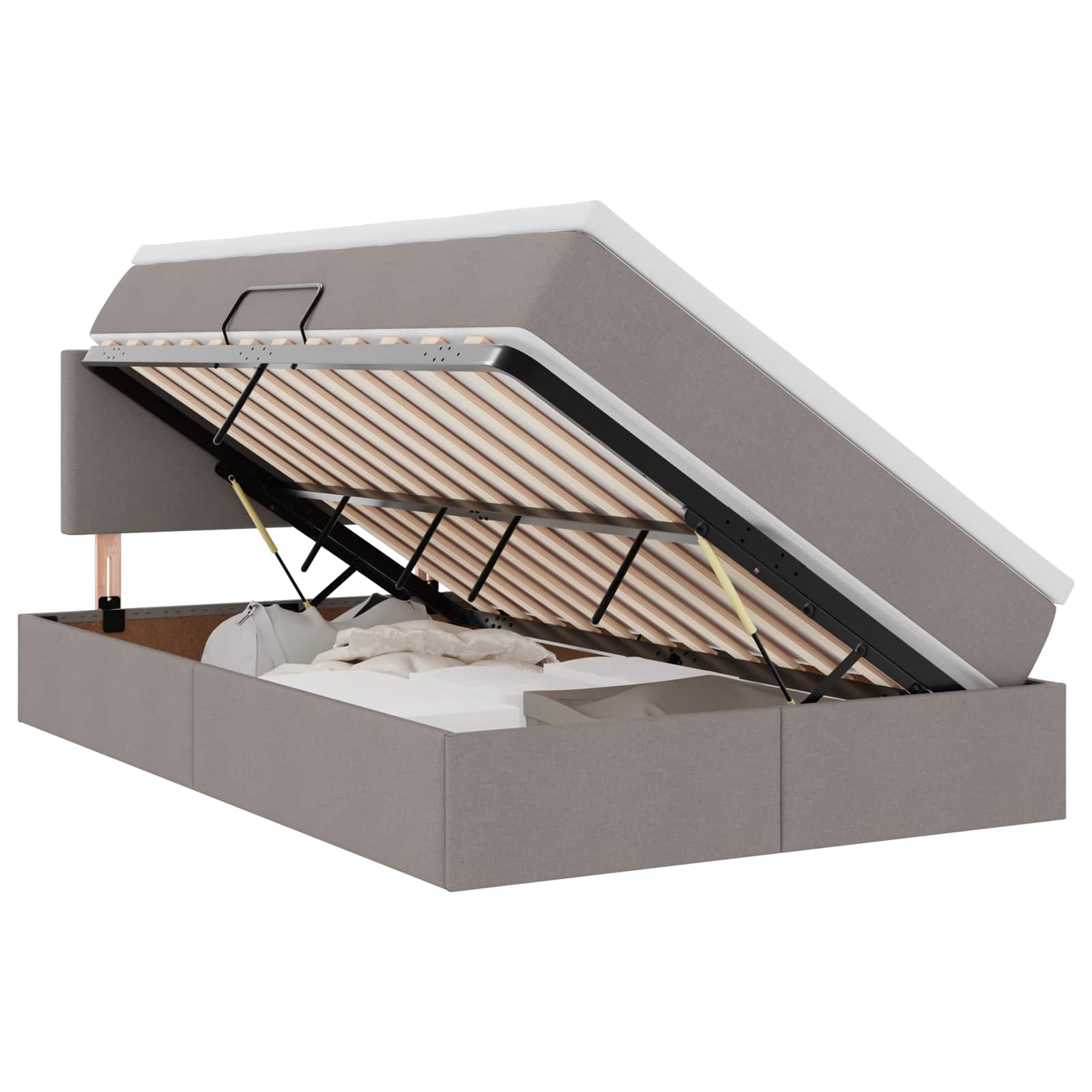Letto con contenitore LED e materasso Tortora 120 x 200 cm | homemem39