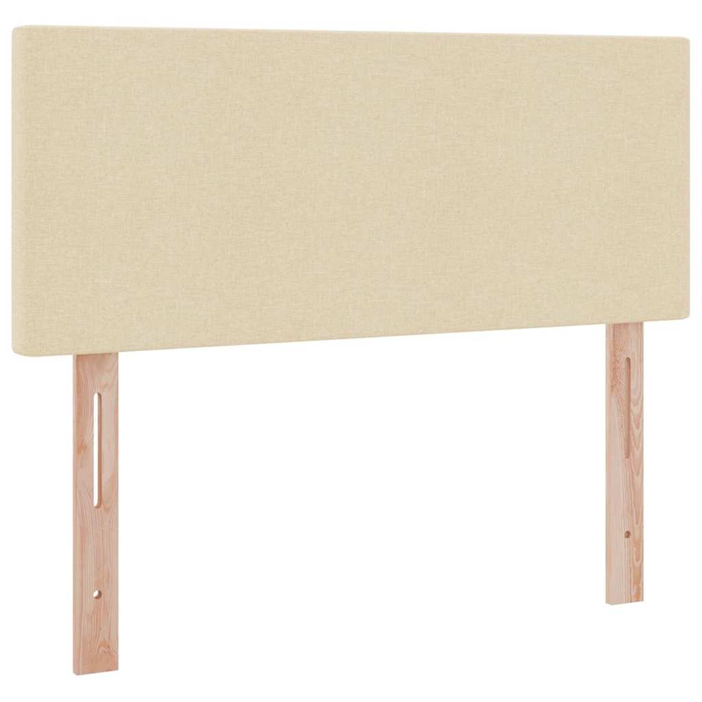 Letto con luci a strisce a LED Crema 120 x 200 cm Tessuto