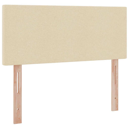 Letto con luci a strisce a LED Crema 120 x 200 cm Tessuto