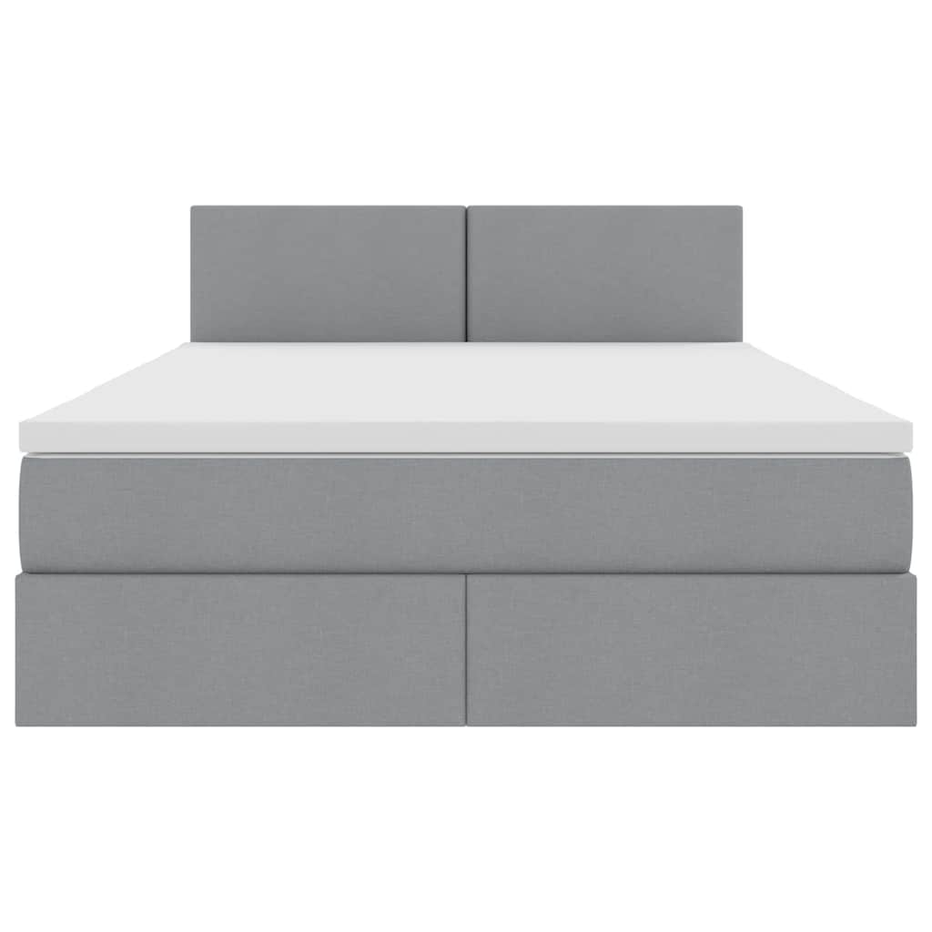 Letto con contenitore e LED Grigio chiaro 140 x 190 cm Tessuto | homemem39